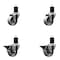 Service Caster 3'' Semi Steel Wheel Swivel 1-3/4'' Expanding Stem Caster Set 2 Brakes, 4PK SCC-EX20S314-SSS-2-PLB-2-134 - alternate 1